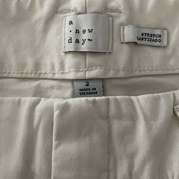 Women's High-Rise Wide Leg Pants - A New Day- Cream Size:2 - Picture 3 of 7